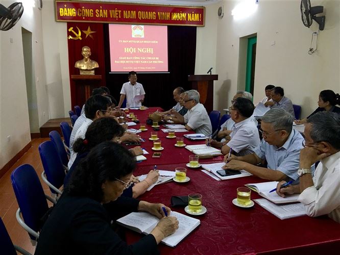 Ủy ban MTTQ Việt Nam quận Hoàn Kiếm tổ chức hội nghị giao ban công tác chuẩn bị Đại hội MTTQ Việt Nam cấp phường