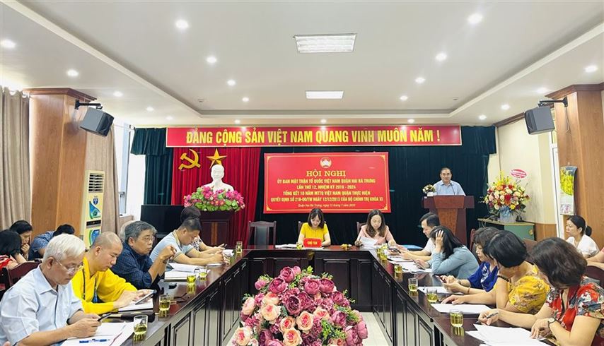 Ủy ban MTTQ Việt Nam quận Hai Bà Trưng đã tổ chức hội nghị lần thứ 12, khóa XV, nhiệm kỳ 2019-2024