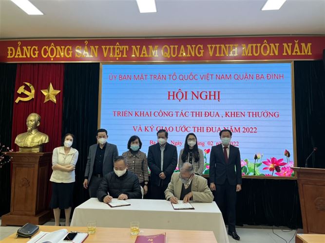 Ủy ban MTTQ Việt Nam quận Ba Đình triển khai công tác thi đua khen thưởng và ký giao ước thi đua năm 2022