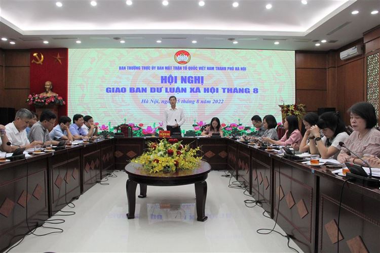 Ủy ban MTTQ Việt Nam TP Hà Nội tổ chức giao ban dư luận xã hội tháng 8/2022  