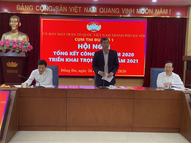 Cụm Thi đua số 1 Ủy ban MTTQ Việt Nam thành phố Hà Nội tổ chức hội nghị tổng kết công tác năm 2020; triển khai trọng tâm công tác năm 2021.