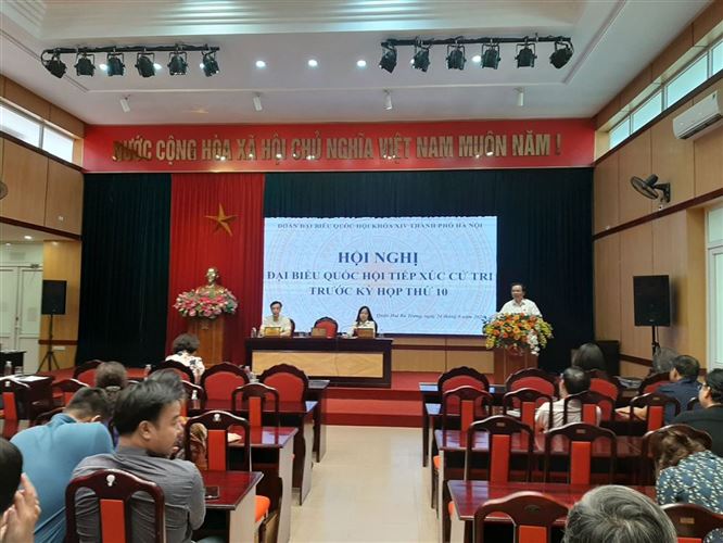 Đại biểu Quốc hội TP Hà Nội tiếp xúc với cử tri quận Hai Bà Trưng trước  trước kỳ họp thứ 10 Quốc hội khóa XIV