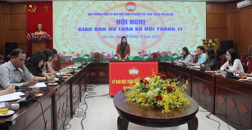 Ủy ban MTTQ Việt Nam TP Hà Nội tổ chức giao ban dư luận xã hội tháng 11/2022