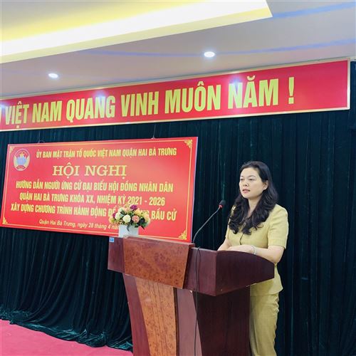 Ủy ban MTTQ Việt Nam Quận tổ chức hội nghị hướng dẫn người ứng cử đại biểu HĐND quận khóa XX, nhiệm kỳ 2021-2026 xây dựng chương trình hành động để vận động bầu cử  