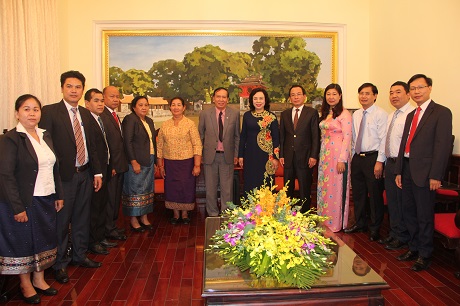 Ủy ban MTTQ Việt Nam TP Hà Nội tiếp đoàn  đại biểu Ủy ban Mặt trận Lào xây dựng đất nước Thủ đô Viêng Chăn