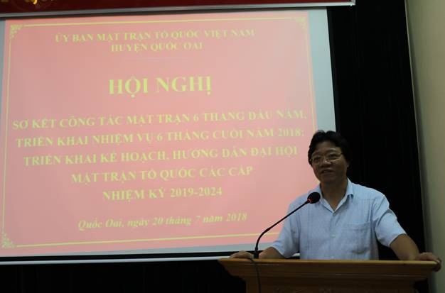 Quốc Oai tổ chức hội nghị Uỷ ban MTTQ Việt Nam huyện lần thứ 14, sơ kết công tác Mặt trận 6 tháng đầu năm; triển khai nhiệm vụ 6 tháng cuối năm 2018