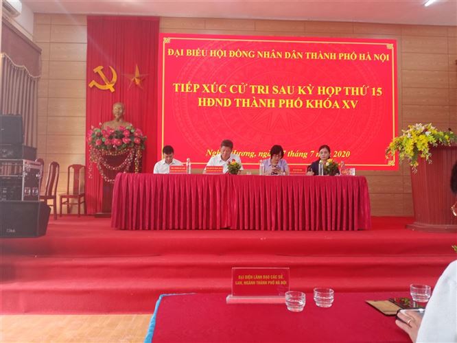 Hội nghị tiếp xúc cử tri sau  kỳ họp thứ 15, HĐND TP khóa XV tại xã Nghĩa Hương, huyện Quốc Oai