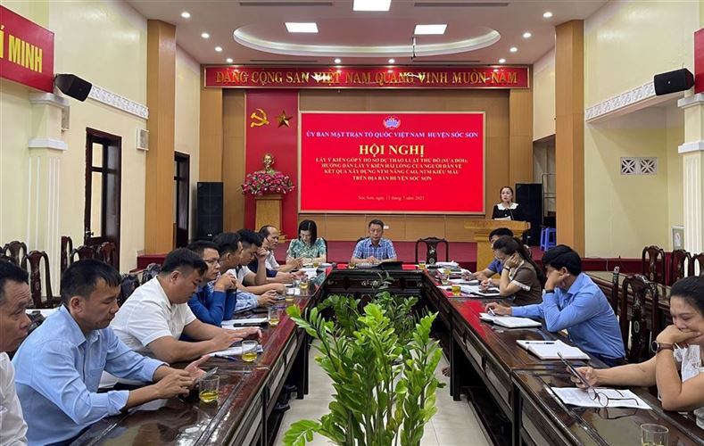 Ủy ban MTTQ Việt Nam huyện Sóc Sơn lấy kiến góp ý vào hồ sơ dự thảo luật thủ đô sửa đổi 