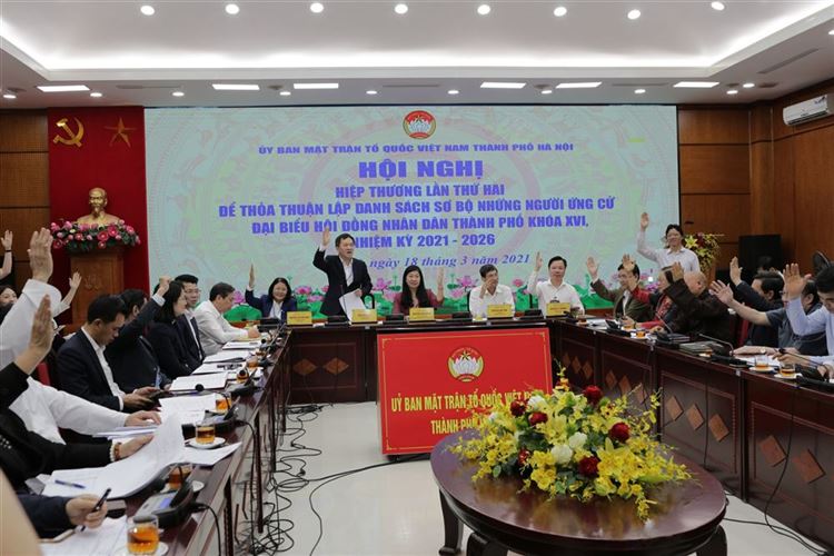  Ủy ban MTTQ Việt Nam thành phố Hà Nội tổ chức Hội nghị hiệp thương lần thứ hai để thoả thuận lập danh sách sơ bộ những người ứng cử đại biểu Hội đồng nhân dân thành phố Hà Nội khóa XVI, nhiệm kỳ 2021-2026.
