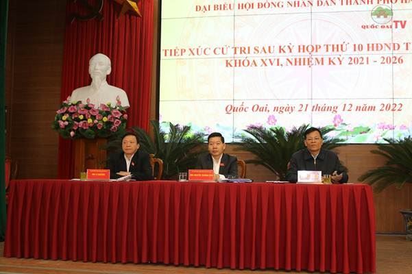 Đại biểu Hội đồng nhân dân Thành phố Hà Nội tiếp xúc với cử tri huyện Quốc Oai sau kỳ họp thứ 10 HĐND TP khóa XVI, nhiệm kỳ 2021-2026