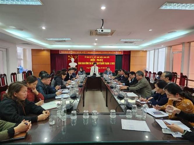 Ban Thường trực Ủy ban MTTQ Việt Nam quận Long Biên tổ chức hội nghị giao ban công tác MTTQ quận tháng 2, triển khai các nhiệm vụ trọng tâm năm 2023.