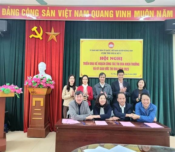 Ủy ban MTTQ Việt Nam huyện Đông Anh tổ chức họp triển khai công tác thi đua khen thưởng và ký giao ước thi đua tại 03 cụm thi đua của huyện       năm 2023