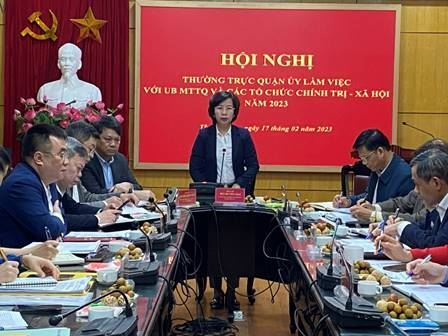 Thường trực Quận uỷ Thanh Xuân làm việc với Uỷ ban MTTQ Việt Nam và các tổ chức chính trị - xã hội quận năm 2023