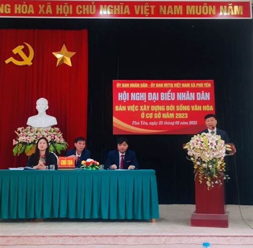 Xã Phú Yên - huyện Phú Xuyên tổ chức hội nghị đại biểu Nhân dân, bàn việc xây dựng đời sống văn hóa ở cơ sở năm 2023.