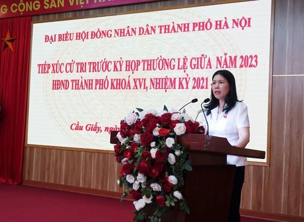 Quận Cầu Giấy phối hợp tổ chức hội nghị tiếp xúc cử tri trước kỳ họp thường lệ giữa năm 2023 HĐND thành phố Hà Nội khóa XVI, nhiệm kỳ 2021 - 2026.