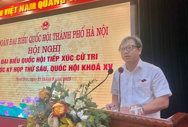 Đoàn đại biểu Quốc hội thành phố Hà Nội tiếp xúc cử tri huyện Hoài Đức