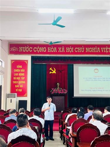 Huyện Đan Phượng tập huấn chuyên đề Luật thực hiện dân chủ ở cở sở và trao đổi một số nội dung về công tác Đại hội MTTQ Việt Nam các cấp nhiệm kỳ 2024 – 2029