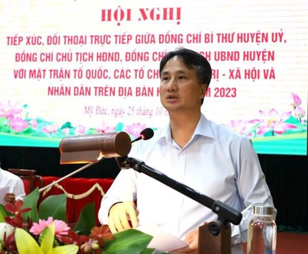 Uỷ ban MTTQ Việt Nam huyện Mỹ Đức tổng hợp nhiều ý kiến, kiến nghị của nhân dân tại hội nghị đối thoại giữa người đứng đầu cấp uỷ, chính quyền với Nhân dân