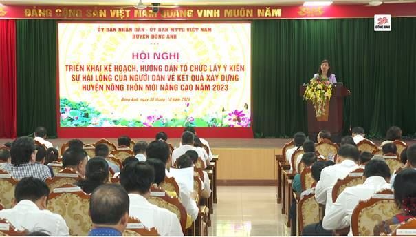 Ủy ban MTTQ Việt Nam huyện Đông Anh tổ chức hội nghị triển khai kế hoạch, hướng dẫn tổ chức lấy ý kiến sự hài lòng của người dân về kết quả xây dựng Huyện nông thôn mới nâng cao năm 2023