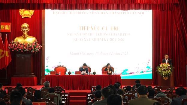 Thanh Oai tiếp xúc cử tri đại biểu Hội đồng Nhân dân Thành phố sau kỳ họp cuối năm 2023