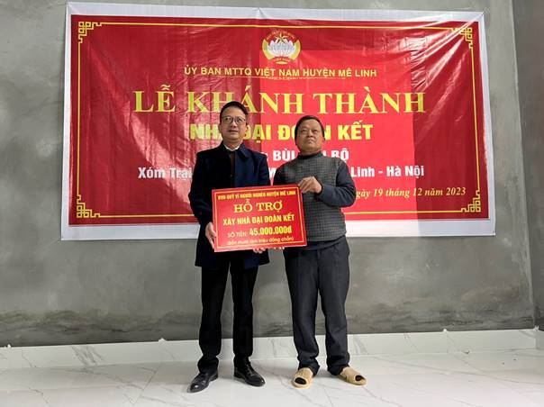 Huyện Mê Linh hỗ trợ hộ khó khăn đặc biệt xây nhà Đại đoàn kết