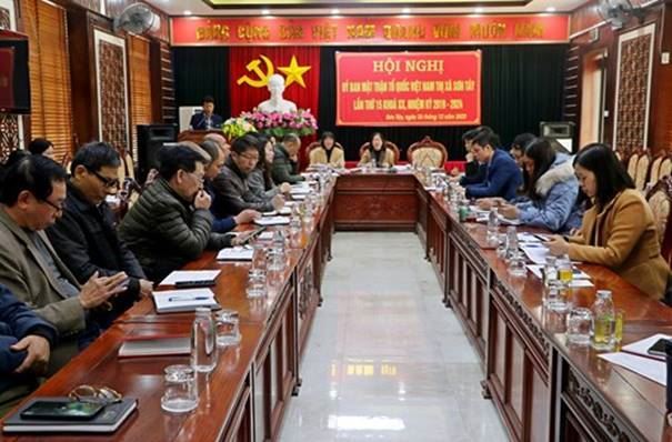 Hội nghị Ủy ban MTTQ Việt Nam thị xã Sơn Tây lần thứ 15, nhiệm kỳ 2019-2024.
