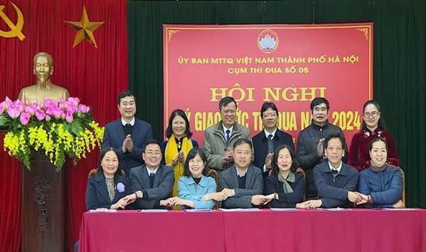 Cụm thi đua số 5 - Uỷ ban MTTQ Việt Nam thành phố Hà Nội  tổ chức Hội nghị ký giao ước thi đua năm 2024