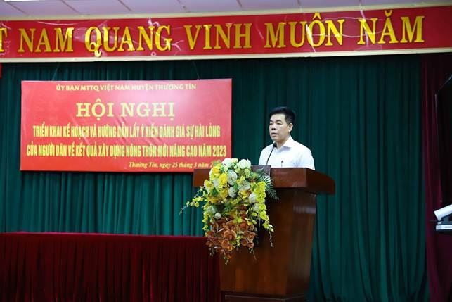 Ủy ban MTTQ Việt Nam huyện Thường Tín triển khai kế hoạch và hướng dẫn lấy ý kiến đánh giá sự hài lòng của người dân về kết quả xây dựng nông thôn mới nâng cao