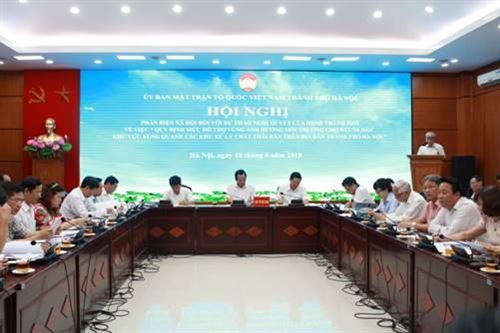 Ủy ban MTTQ Việt Nam TP Hà Nội lấy ý kiến phản biện đối với dự thảo Nghị quyết về quy định hỗ trợ vùng ảnh hưởng môi trường