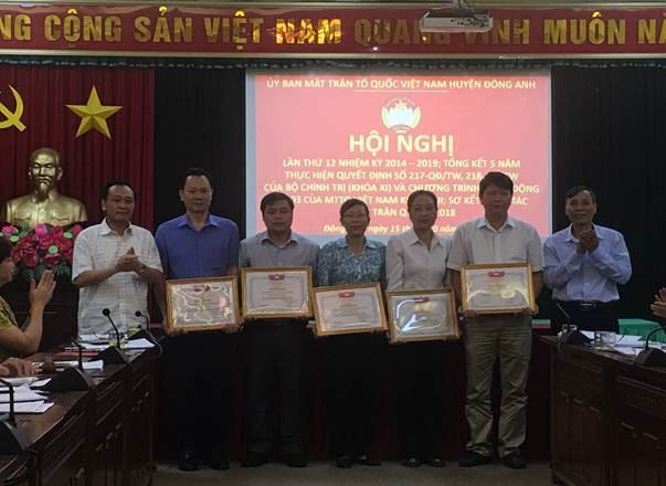 Ủy ban MTTQ Việt Nam huyện Đông Anh tổ chức tổng kết 5 năm thực hiện Quyết định số 217-QĐ/TW, 218-QĐ/TW của Bộ chính trị (khóa XI)