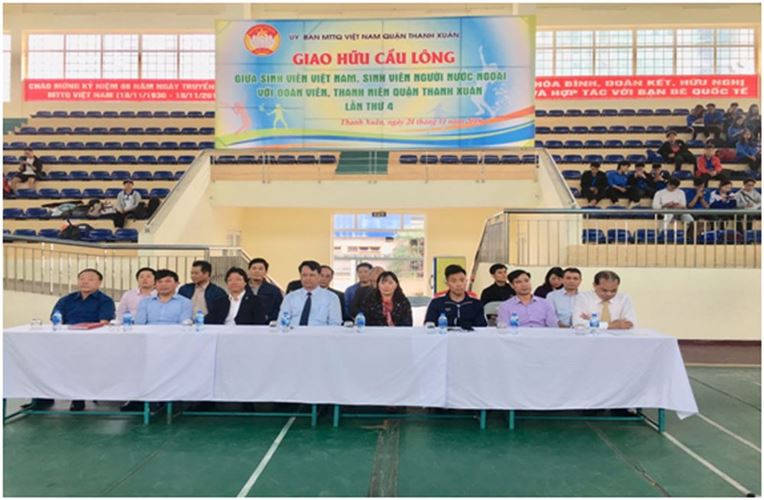 Ủy ban MTTQ Việt Nam quận Thanh Xuân tổ chức giải cầu lông giao hữu với sinh viên người nước ngoài lần thứ IV