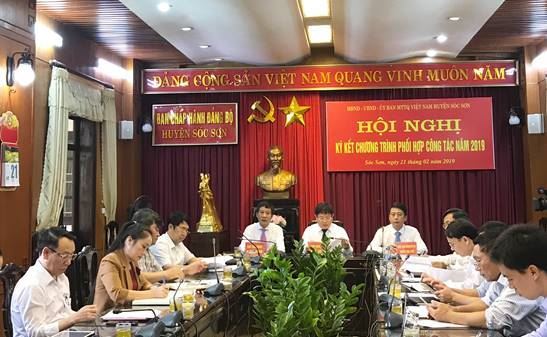 Huyện Sóc Sơn ký kết chương trình phối hợp công tác giữa Thường trực HĐND-UBND-Ủy ban MTTQ Việt Nam năm 2019