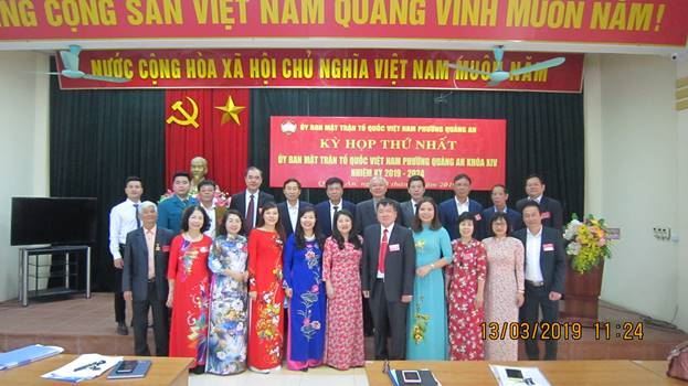100% Đại hội đại biểu MTTQ Việt Nam cấp phường quận Tây Hồ đã thành công, sẵn sàng tiến tới Đại hội đại biểu MTTQ Việt Nam quận Tây Hồ nhiệm kỳ 2019 - 2024  