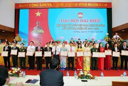 Tổ chức thành công Đại hội đại biểu MTTQ Việt Nam quận Hà Đông lần thứ XXI, nhiệm kỳ 2019 - 2024
