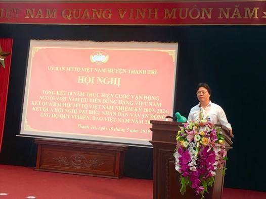 Huyện Thanh Trì tổng kết 10 năm thực hiện Cuộc vận động “Người Việt Nam ưu tiên dùng hàng Việt Nam”