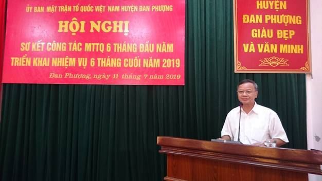 Ủy ban MTTQ Việt Nam huyện Đan Phượng tổ chức Hội nghị sơ kết công tác Mặt trận 6 tháng đầu năm 2019
