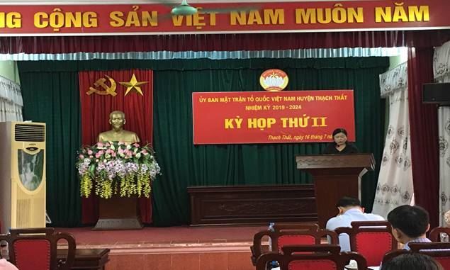 Ủy ban MTTQ Việt Nam huyện Thạch Thất nhiệm kỳ 2019 - 2024 tổ chức kỳ họp thứ II