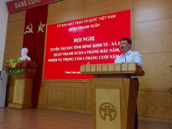 Ủy ban MTTQ Việt Nam quận Thanh Xuân tuyên truyền tình hình kinh tế - xã hội  quận cho bà con giáo dân trên địa bàn quận  