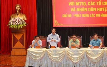 Hội nghị đối thoại giữa người đứng đầu cấp ủy, chính quyền với MTTQ, các tổ chức chính trị - xã hội và Nhân dân huyện Mê Linh năm 2019.