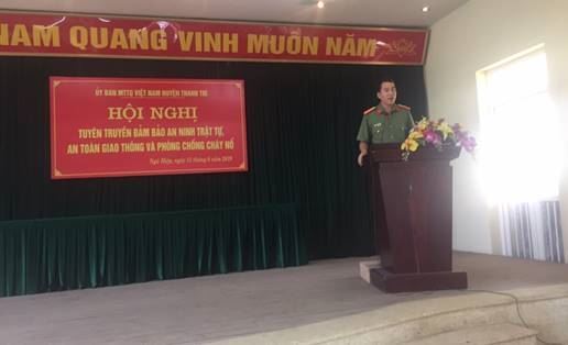 Huyện Thanh Trì tuyên truyền thực hiện Tháng an toàn giao thông và đảm bảo an ninh trật tự, phòng chống tội phạm 