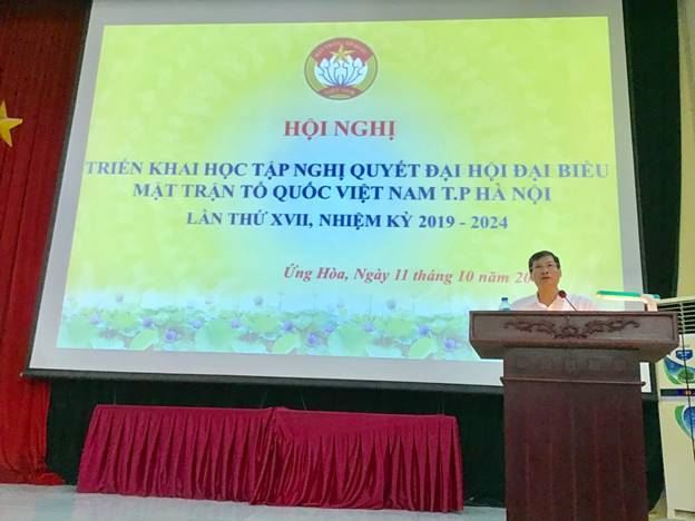 Huyện Ứng Hòa tổ chức hội nghị tuyên truyền, quán triệt Nghị quyết Đại hội đại biểu MTTQ Việt Nam thành phố Hà Nội lần thứ XVII, nhiệm kỳ 2019 - 2024