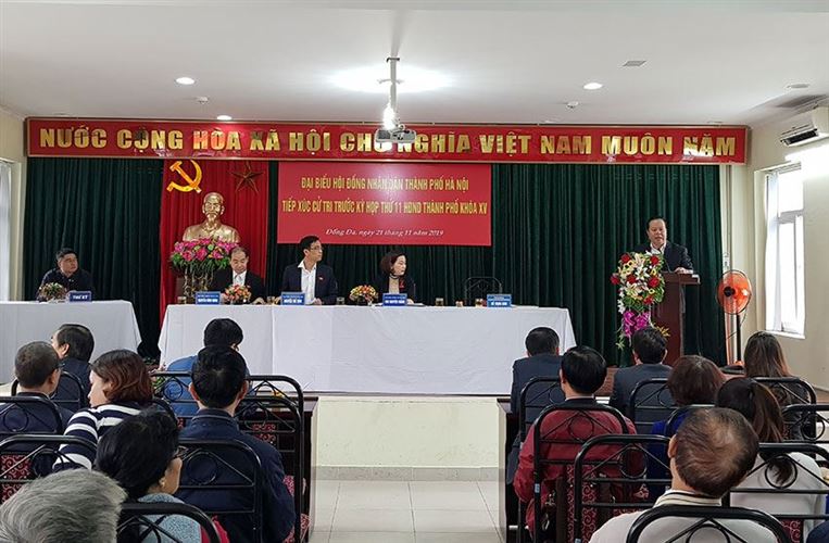 Đoàn đại biểu HĐND Thành phố Hà Nội tiếp xúc cử tri quận Đống Đa trước kỳ họp thứ 11 HĐND Thành phố khoá XV