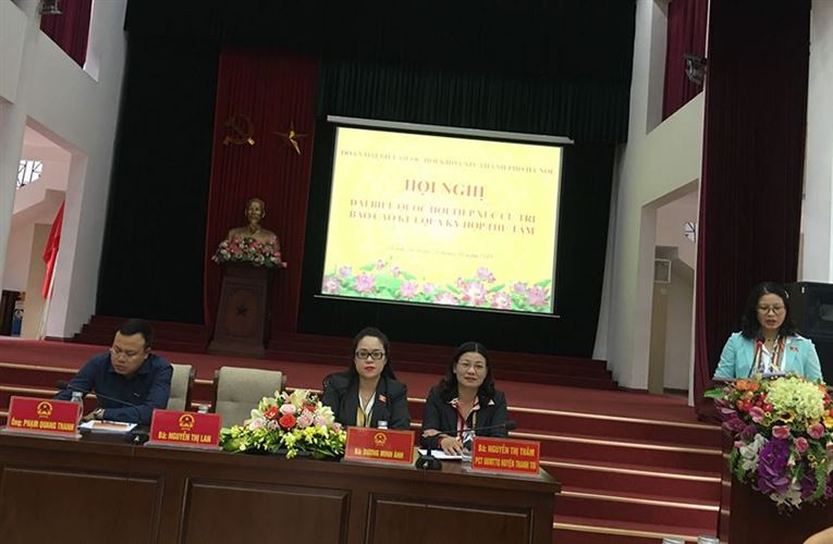 Cử tri huyện Thanh Trì tiếp xúc với Đoàn đại biểu Quốc hội   thành phố Hà Nội sau kỳ họp thứ  8 Quốc hội khoá XIV