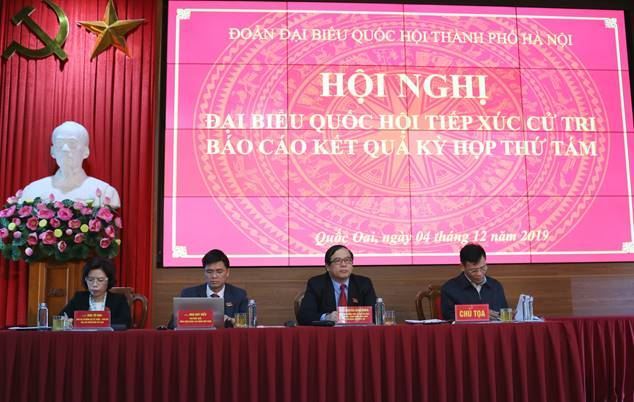 Đoàn đại biểu Quốc hội thành phố Hà Nội tiếp xúc cử tri tại huyện Quốc Oai