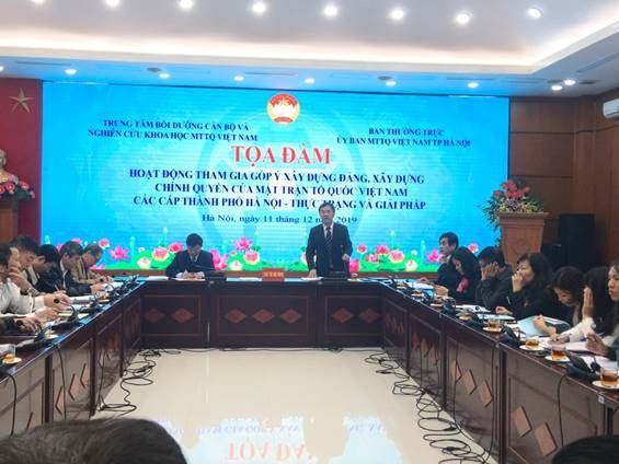 Nâng cao chất lượng hoạt động tham gia xây dựng Đảng, xây dựng chính quyền của MTTQ Việt Nam các cấp Thành phố Hà Nội 