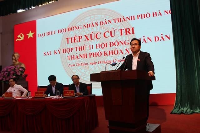 Đại biểu HĐND Thành phố tiếp xúc cử tri quận Nam Từ Liêm sau kỳ họp thứ 11