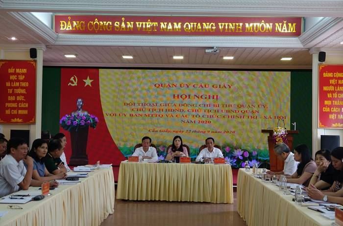 Hội nghị đối thoại giữa lãnh đạo Quận ủy - HĐND - UBND với MTTQ, các tổ chức chính trị - xã hội và người dân về các lĩnh vực trọng điểm