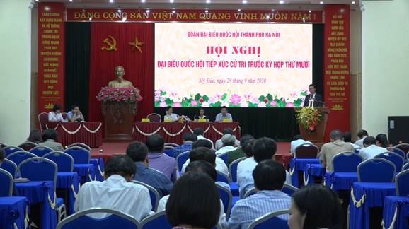 Đoàn đại biểu Quốc hội thành phố Hà Nội tiếp xúc với cử tri huyện Mỹ Đức trước kỳ họp thứ X