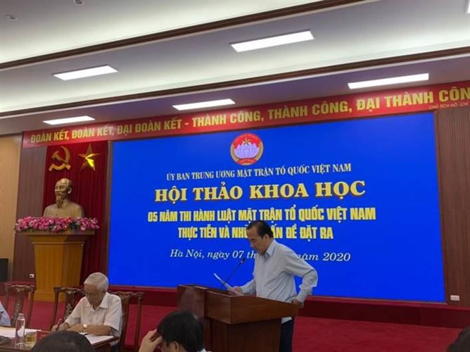 Ủy ban Trung ương MTTQ Việt Nam tổ chức hội thảo “5 năm thi hành Luật MTTQ Việt Nam: Thực tiễn và những vấn đề đặt ra