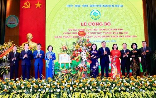 Thị xã Sơn Tây đón nhận Quyết định hoàn thành nhiệm vụ xây dựng nông thôn mới